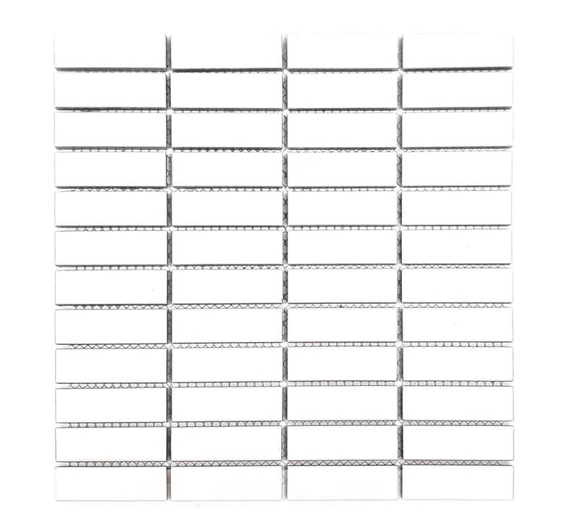 Gio White Matte 0.82x2.8 Stacked Linear Glazed Porcelain Tile