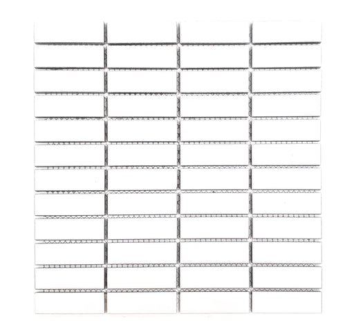 Gio White Matte 0.82x2.8 Stacked Linear Glazed Porcelain Tile