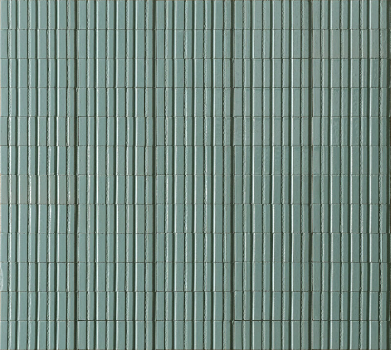 Glace Struttura Raye Deco Turchese 3x8 Glossy Ceramic Tile