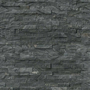 Glacial Black 6x24 Panel Splitface Marble Ledger Stone