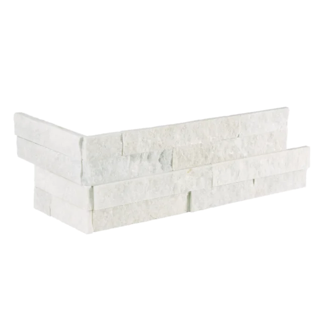 Glacier White 24x6 Quartzite Ledger Corner