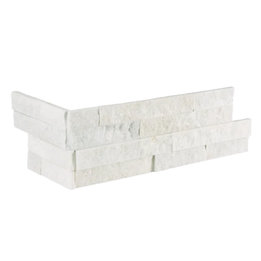 Glacier White 24x6 Quartzite Ledger Corner