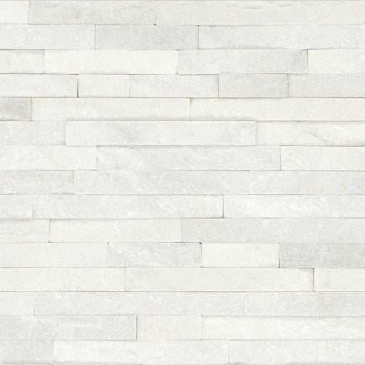 Glacier White 24x6 Split Face Limestone Ledger Panel