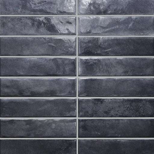 Glam Series Blue 2-1/4x9-1/2 Glossy Ceramic Tile