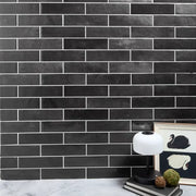 Glam Black 2-1/4x9-1-2 Glossy Ceramic/Porcelain Wall Tile