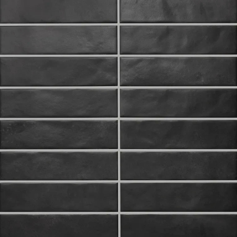 Glam Series Black 1/2x9-1/2 Pencil Bullnose Matte Porcelain Trim