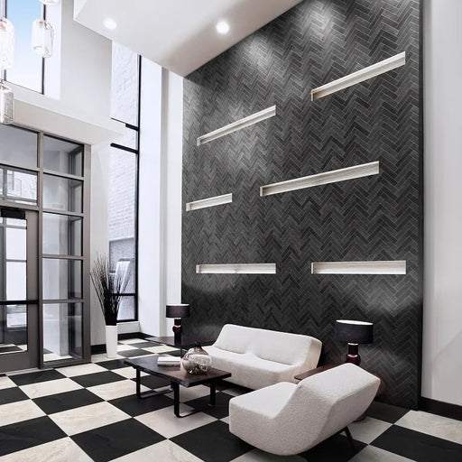 Glam Black 2-1/4x9-1/2 Matte Ceramic/Porcelain Wall Tile