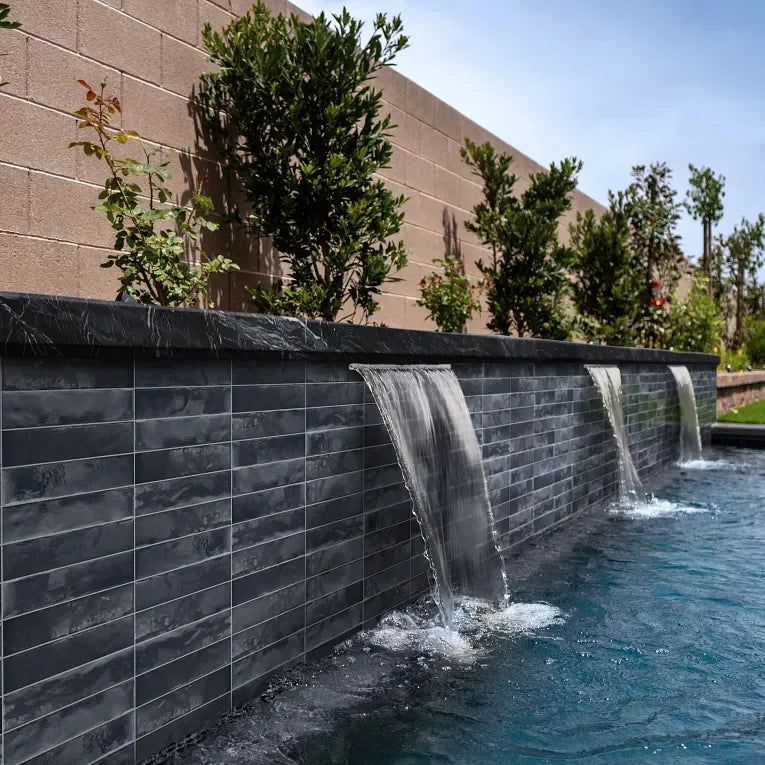 Glam Series Blue 2-1/4x9-1/2 Glossy Ceramic Tile