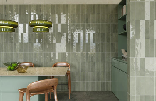 Glam Series Sage 2-1/4x9-1/2 Glossy Ceramic Tile