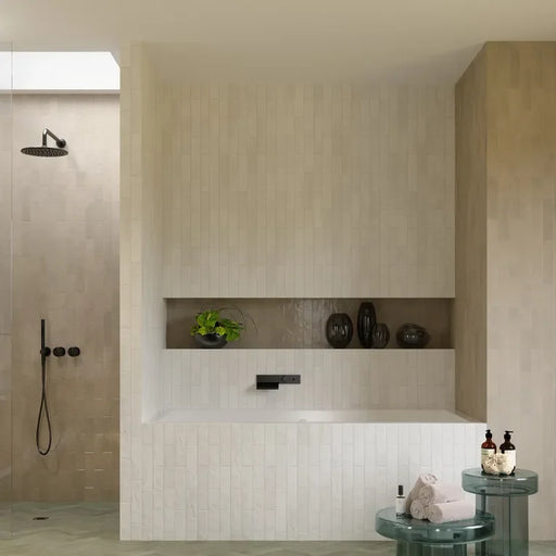 Glam Series Taupe 1/2x9-1/2 Pencil Bullnose Glossy Porcelain Trim