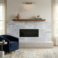 Glorious Blue 24x12 Honed Stone Tile 12x24 — Living Room fireplace surround