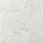 Glorious White 3" Hexagon 12x10.5 Brushed Mosaic