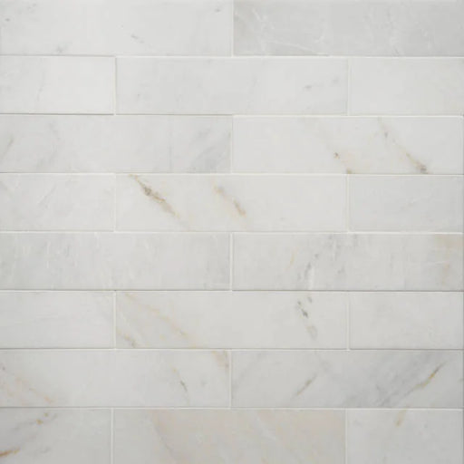 Glorious White 3x12 Brushed Marble Tile