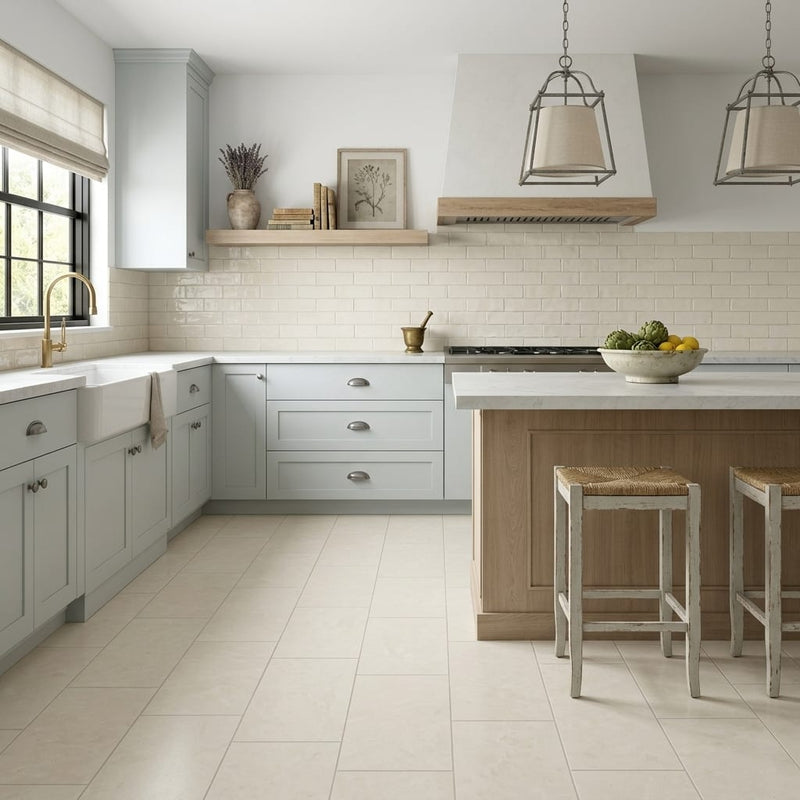 Gobi 12x24 Honed Limestone Tile — Kitchen floor