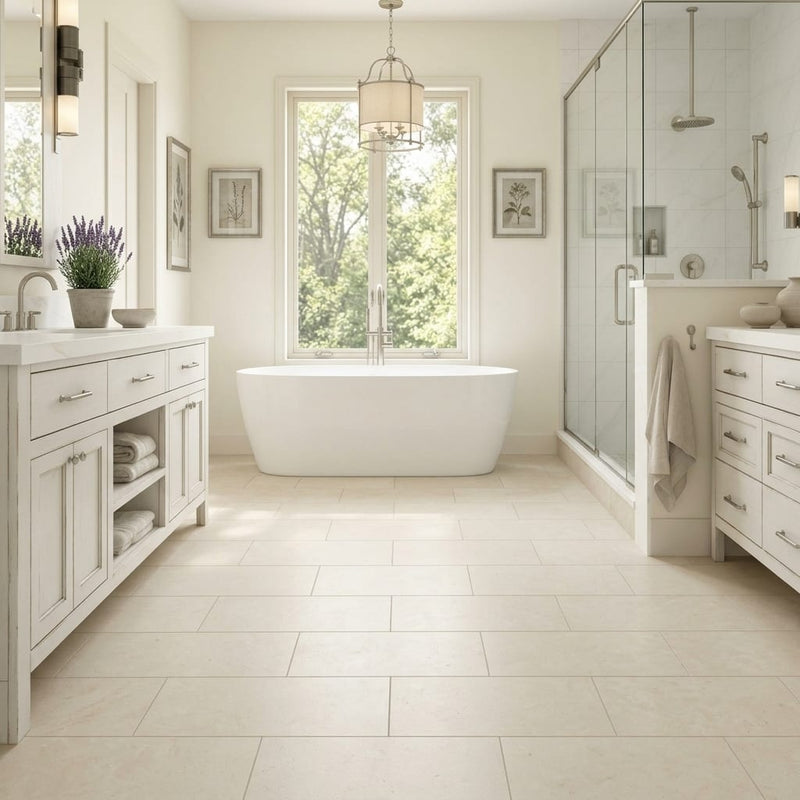 Gobi 12x24 Honed Limestone Tile — Primary Bath floor