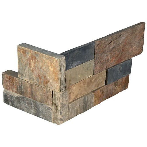 Gold Rush 6x18 Corner Splitface Slate Ledger Stone