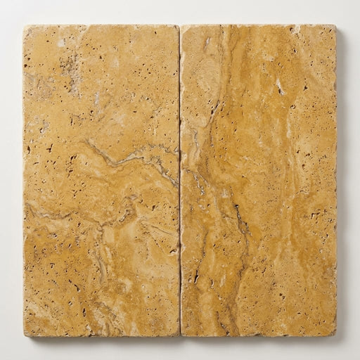 Gold Travertine Paver 12x24 Tumbled 2 inch close-up