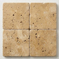 Gold Travertine Paver 16x16 Tumbled 1.25 inch close-up