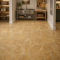 Gold Travertine Tile 12x12 Filled, Honed — Basement floor