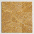 Gold Travertine Tile 12x12 Filled, Honed close-up