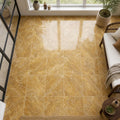 Gold Travertine Tile 12x12 Polished — Sunroom floor