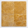 Gold Travertine Tile 16x16 Tumbled close-up