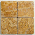 Gold Travertine Tile 16x16 Tumbled close-up