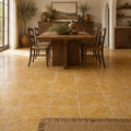 Gold Travertine Tile 16x16 Tumbled — Dining Room floor
