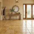 Gold Travertine Tile 16x16 Tumbled — Foyer floor