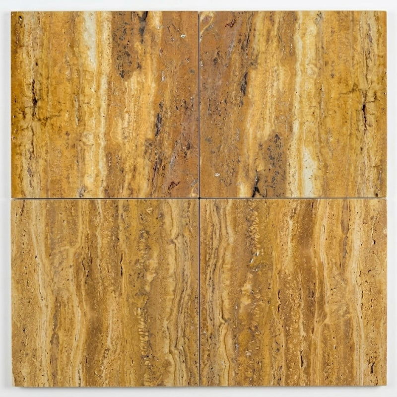 Gold Travertine Tile 18x18 Polished close-up