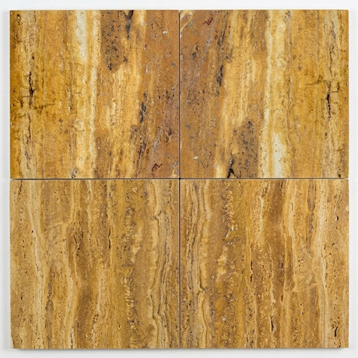 Gold Travertine Tile 18x18 Polished close-up