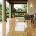 Gold Travertine Tile 18x18 Polished — Covered Patio floor