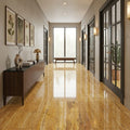 Gold Travertine Tile 18x18 Polished — Hallway floor
