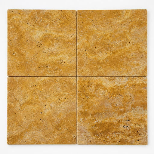 Gold Travertine Tile 18x18 Tumbled close-up