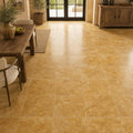 Gold Travertine Tile 18x18 Tumbled — Dining Room floor