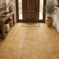Gold Travertine Tile 18x18 Tumbled — Foyer floor