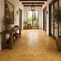 Gold Travertine Tile 18x18 Tumbled — Hallway floor