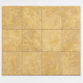 Gold Travertine Tile 6x6 Tumbled close-up