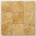 Gold / Yellow Gold Travertine 12x12 Tumbled Travertine Tile close-up