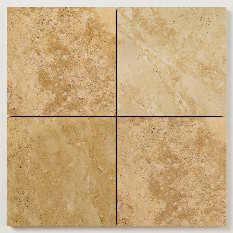 Gold / Yellow Gold Travertine 18x18 Filled & Honed Travertine Tile close-up