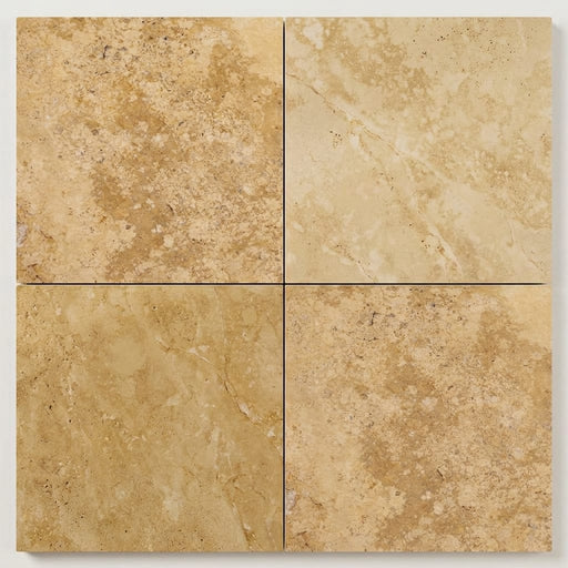 Gold / Yellow Gold Travertine 18x18 Filled & Honed Travertine Tile close-up