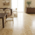 Gold / Yellow Gold Travertine 18x18 Filled & Honed Travertine Tile — Dining Room floor