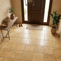 Gold / Yellow Gold Travertine 18x18 Tumbled Travertine Tile — Foyer floor