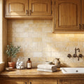 Gold / Yellow Gold Travertine 3x6 Tumbled Travertine Tile — Laundry Room backsplash