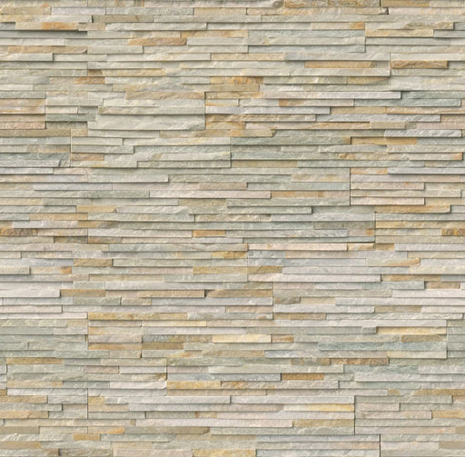 Golden Honey Pencil Splitface Quartzite 6x18 Corner Ledger Stone