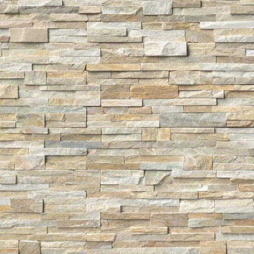 Golden Honey Pencil 6x18 Corner Splitface Quartzite Ledger Stone