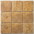 Golden Sienna 12x12 Tumbled Textured Travertine Tile close-up