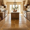 Golden Sienna 12x12 Tumbled Textured Travertine Tile — Kitchen floor