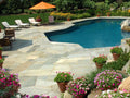 Golden White Mesh Random Flagstone Quartzite Paver