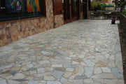 Golden White Mesh Random Flagstone Quartzite Paver